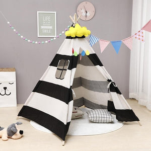 130cm/160cm Teepee Large Cotton Linen Kids Teepee Canvas Playhouse Indian Play Tent House White Children Tipi Tee Pee Tent