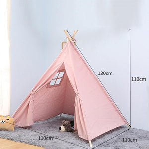 130cm/160cm Teepee Large Cotton Linen Kids Teepee Canvas Playhouse Indian Play Tent House White Children Tipi Tee Pee Tent